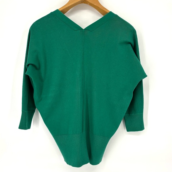 Cabi Banner Sweater # 5142 Emerald Green Zipper Front Double V-Neck, Medium - Picture 12 of 16